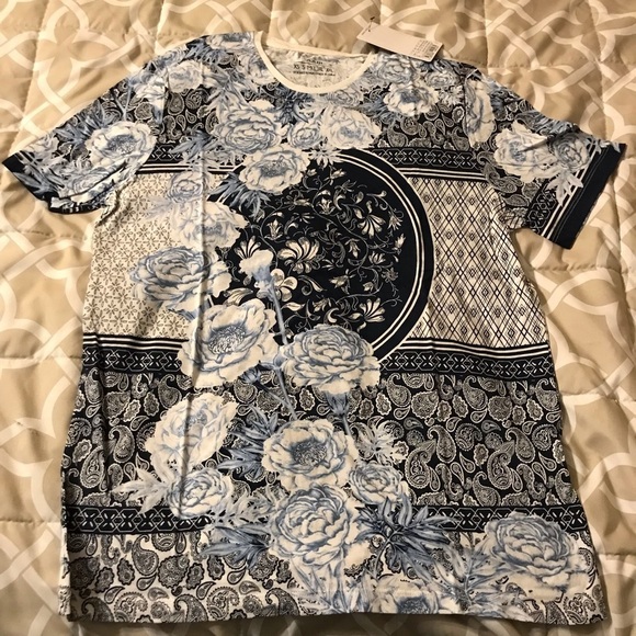 Ultra Mens Floral Print Cotton T-Shirt size Large - Picture 2 of 5